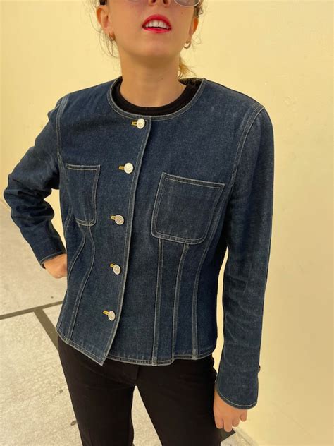 chanel jacket pre owned|vintage chanel jean jacket.